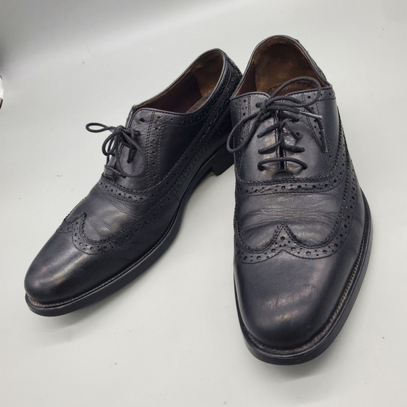Johnston & Murphy Shoe Men 9 M Duvall Wingtip Oxfords Black - Picture 1 of 8
